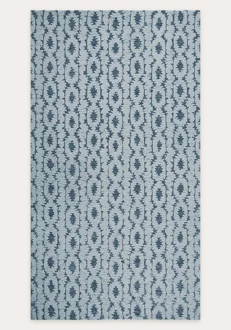 100% Wool Handmade Light Blue Rug | Transitional Floral Carpet With Cotton Backing For Living Room
