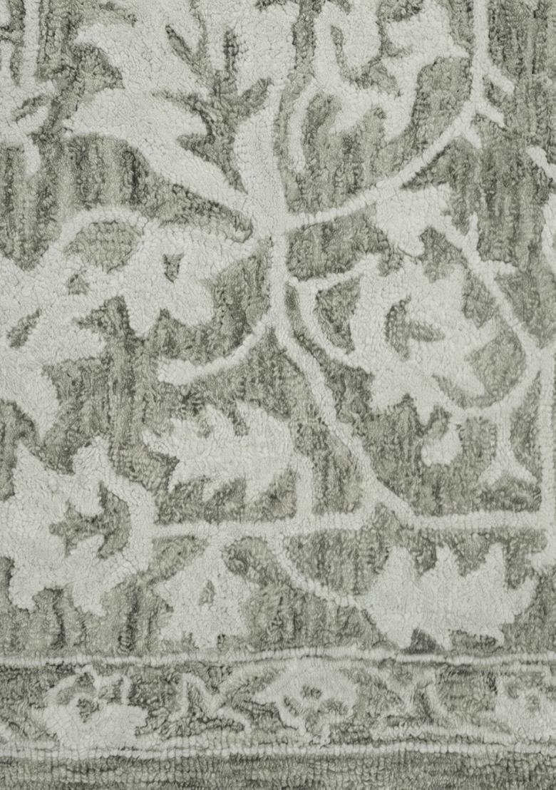 Saffron Rugs Hand Tufted Green  Oriental Rectangular Wool Area Rug - Indya