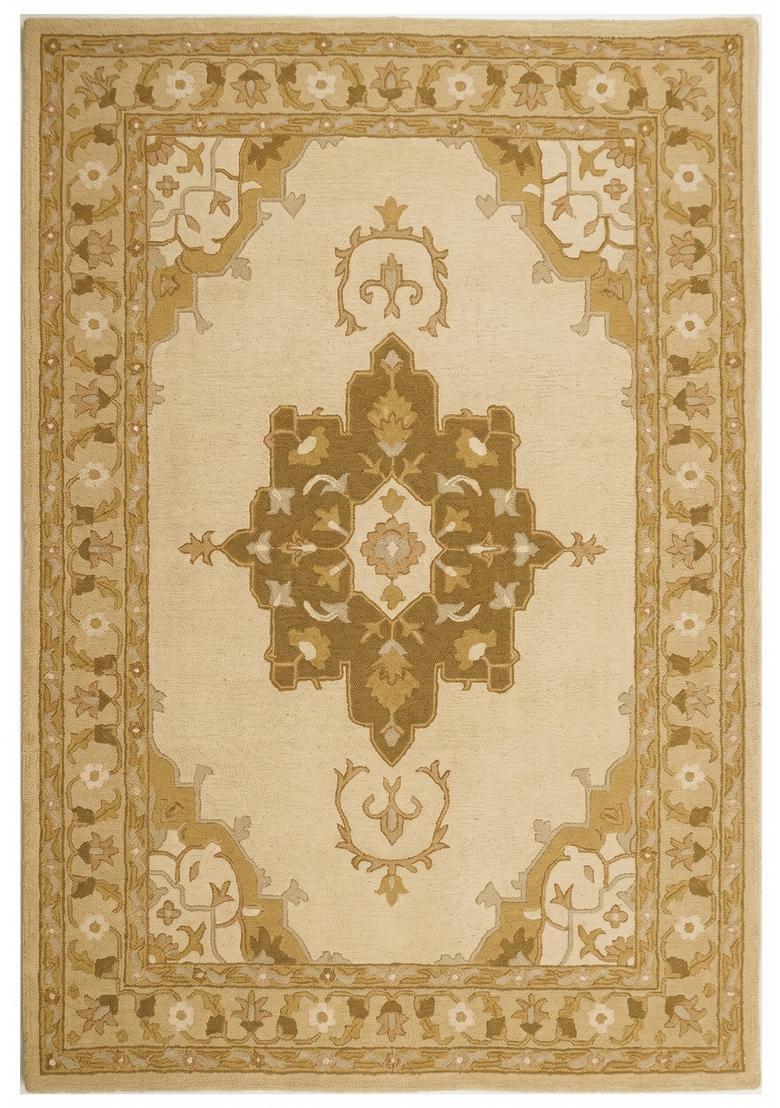 Saffron Rugs Hand Tufted Beige  Classic Rectangular Wool Area Rug - Indya