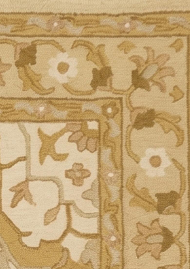 Saffron Rugs Hand Tufted Beige  Classic Rectangular Wool Area Rug - Indya