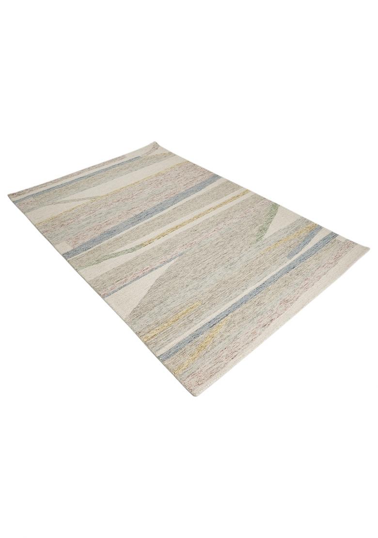 Saffron Rugs Hand Tufted Beige  Contemporary Rectangular Wool Area Rug - Indya