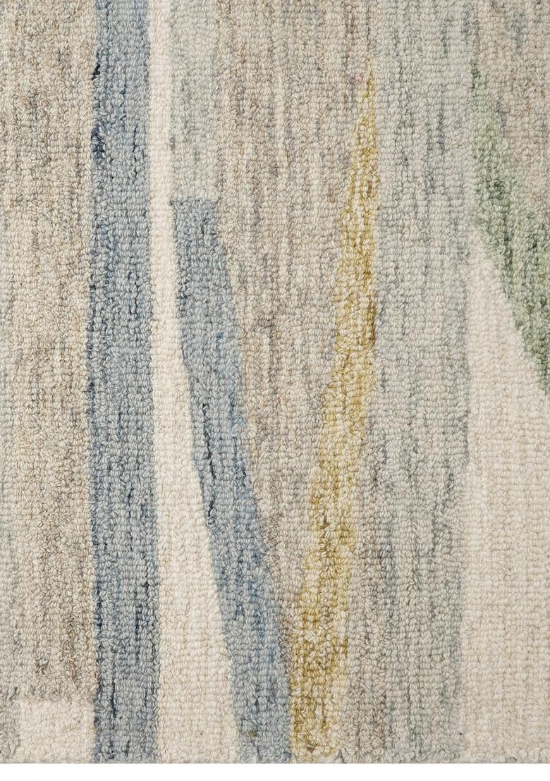 Saffron Rugs Hand Tufted Beige  Contemporary Rectangular Wool Area Rug - Indya