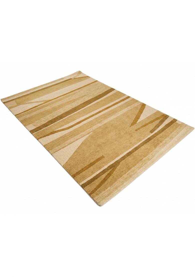 Saffron Rugs Hand Tufted Mustard Gold  Contemporary Rectangular Wool Area Rug - Indya