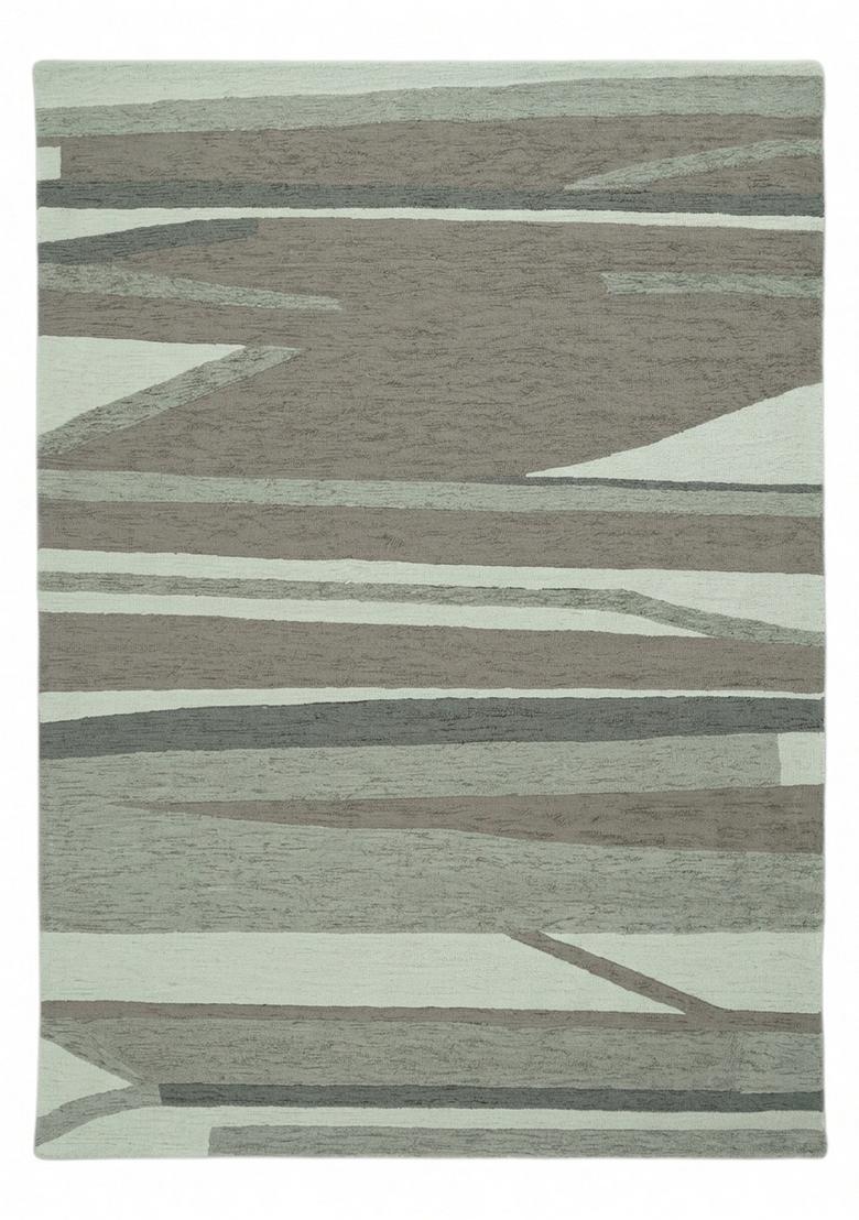 Saffron Rugs Hand Tufted Sage Green Grey  Contemporary Rectangular Wool Area Rug - Indya