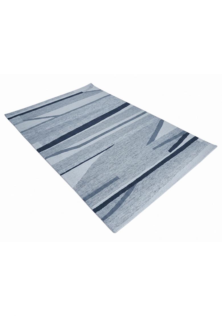 Saffron Rugs Hand Tufted Light Blue Grey  Contemporary Rectangular Wool Area Rug - Indya