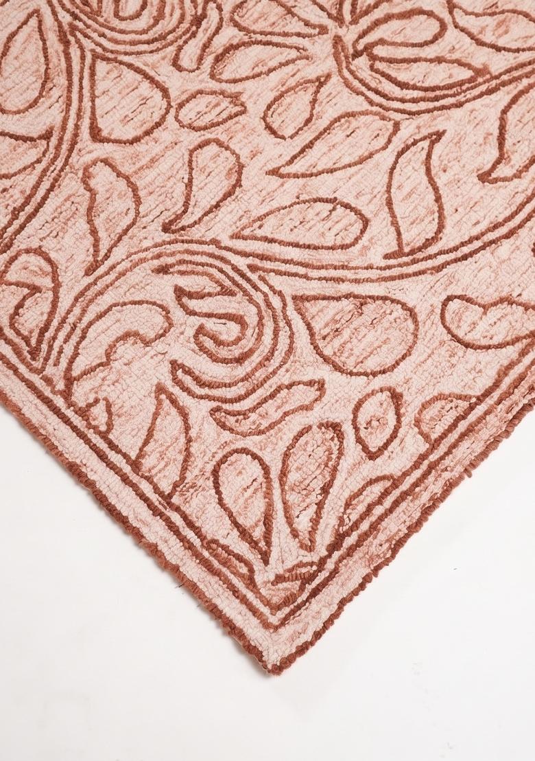 Saffron Rugs Hand Tufted Blush Pink Floral Transitional Rectangular Wool Area Rug - Indya