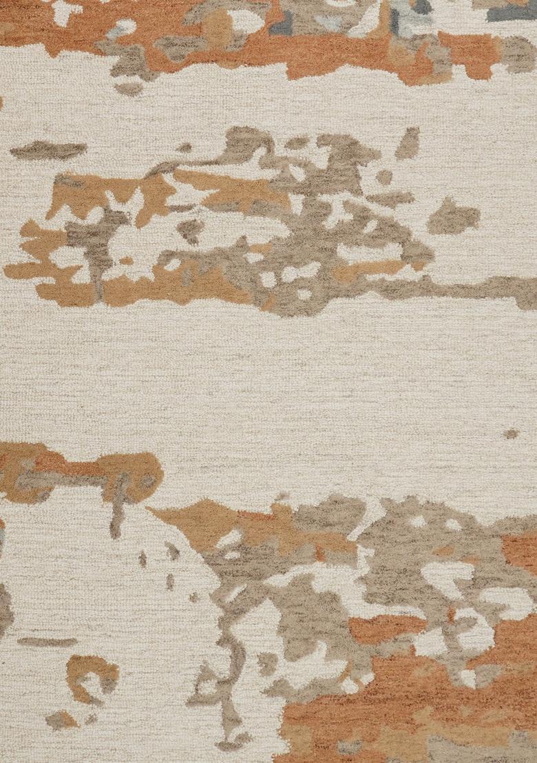 Saffron Rugs Hand Tufted Beige  Contemporary Rectangular Wool Area Rug - Indya