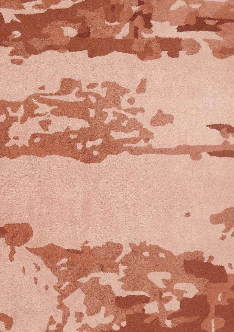 Saffron Rugs Hand Tufted Terracotta Pink  Contemporary Rectangular Wool Area Rug - Indya