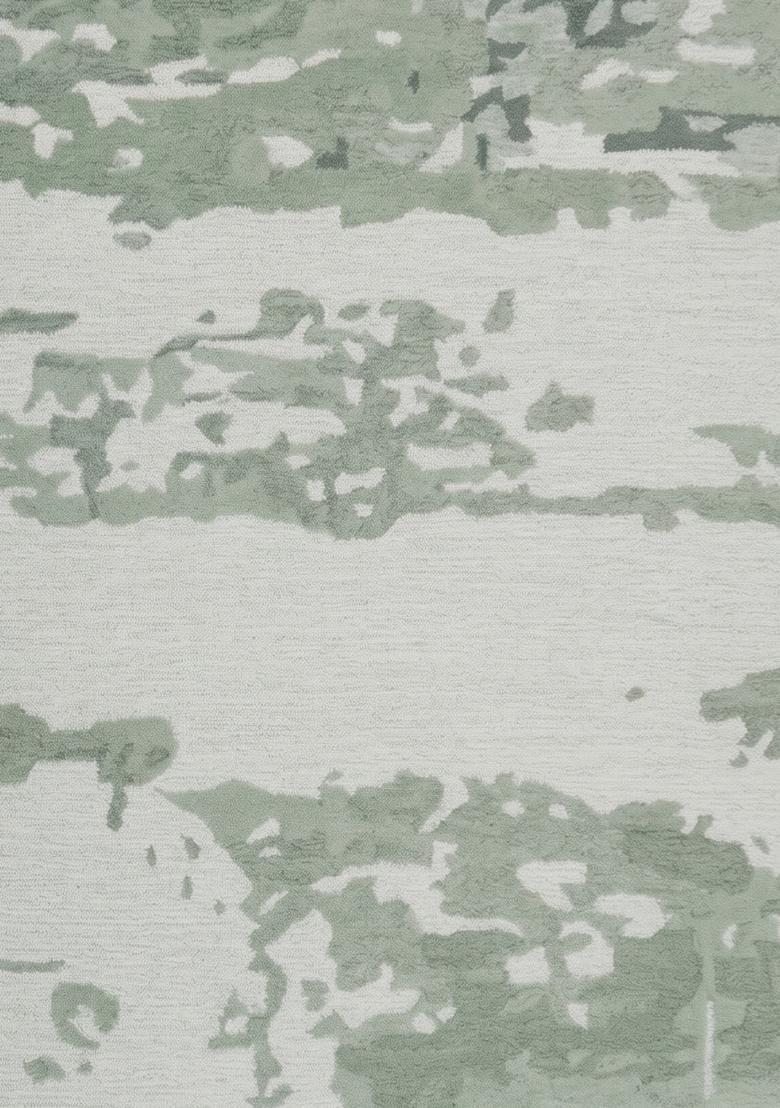 Saffron Rugs Hand Tufted Sage Green  Contemporary Rectangular Wool Area Rug - Indya