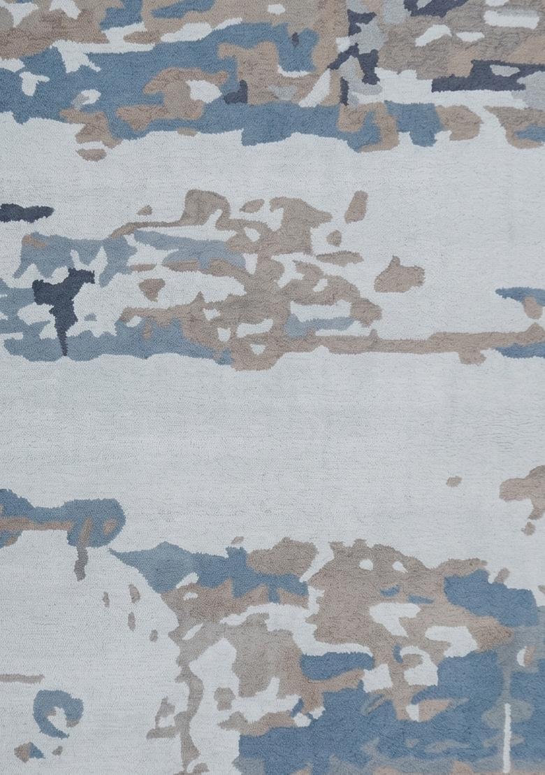 Saffron Rugs Hand Tufted Blue Grey  Contemporary Rectangular Wool Area Rug - Indya