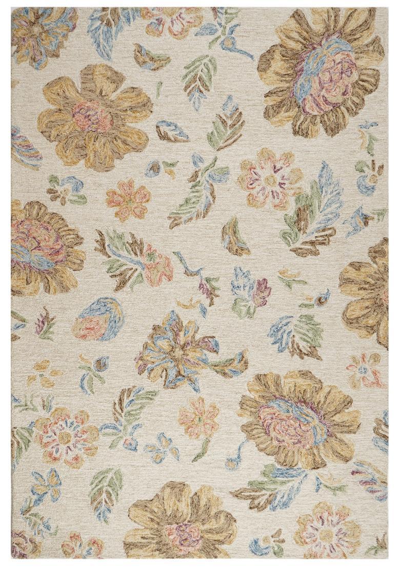 Saffron Rugs Hand Tufted Beige  Transitional Rectangular Wool Area Rug - Indya