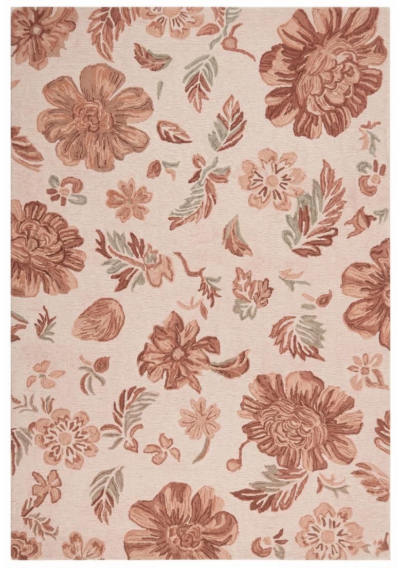 Saffron Rugs Hand Tufted Blush Pink  Transitional Rectangular Wool Area Rug - Indya