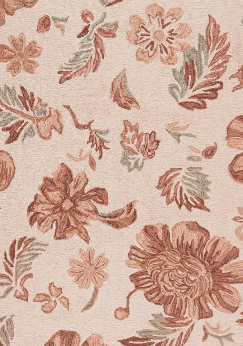 Saffron Rugs Hand Tufted Blush Pink  Transitional Rectangular Wool Area Rug - Indya