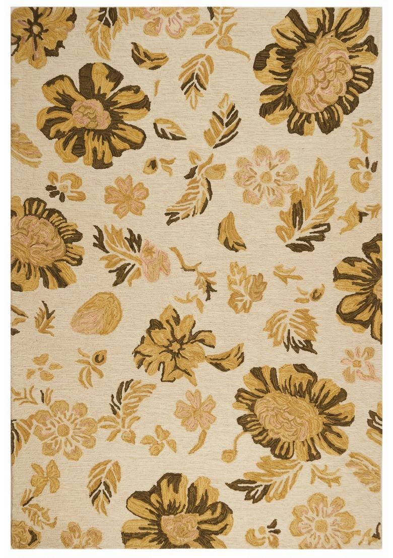 Saffron Rugs Hand Tufted Cream  Transitional Rectangular Wool Area Rug - Indya