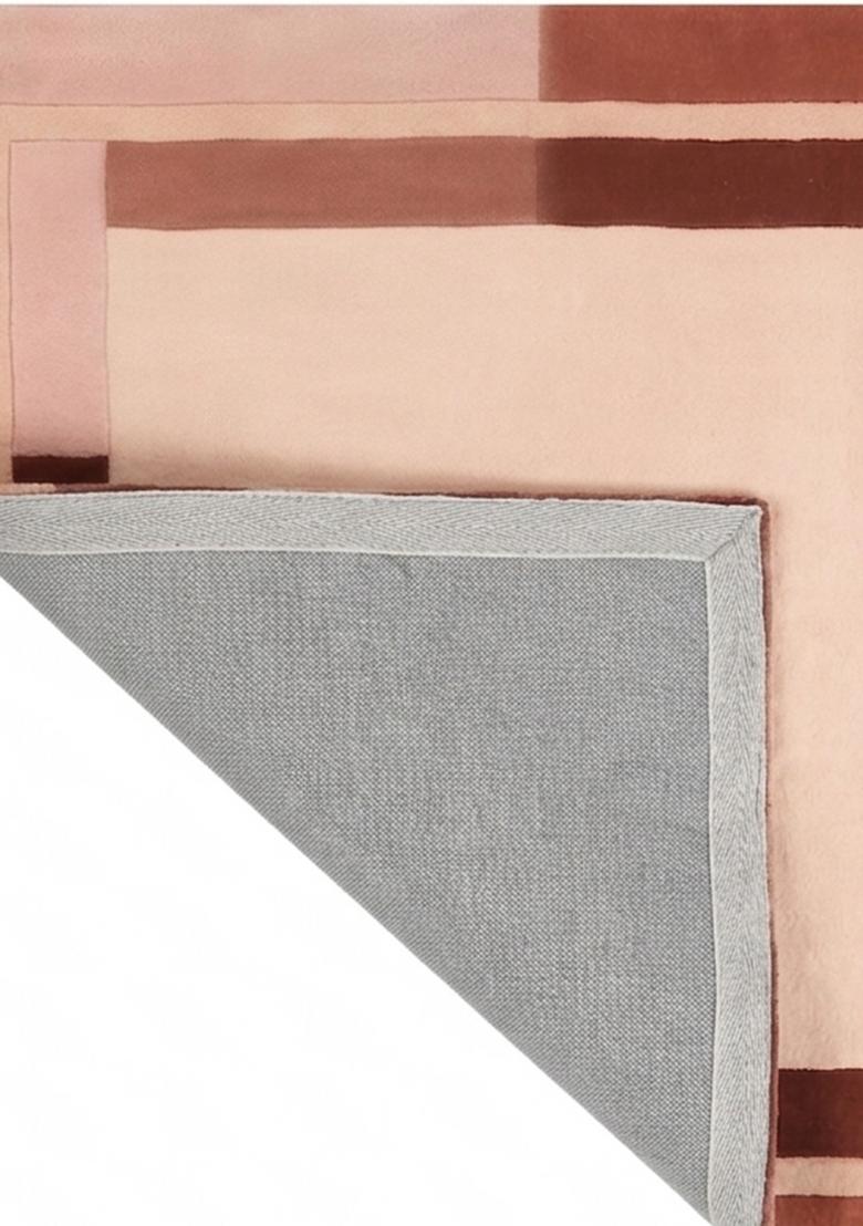 Saffron Rugs Hand Tufted Blush Pink Geometric Contemporary Rectangular Wool Area Rug - Indya