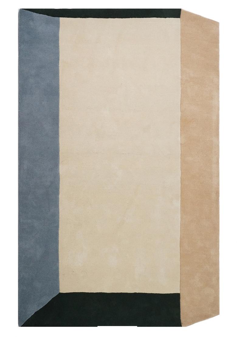 Saffron Rugs Hand Tufted Cream Beige Multi Geometric Contemporary Rectangular Wool Area Rug - Indya