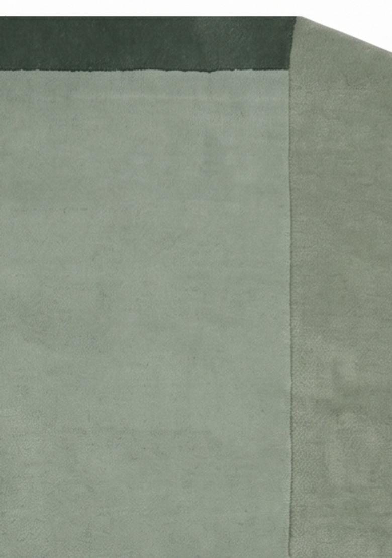 Saffron Rugs Hand Tufted Sage Green Geometric Contemporary Rectangular Wool Area Rug - Indya