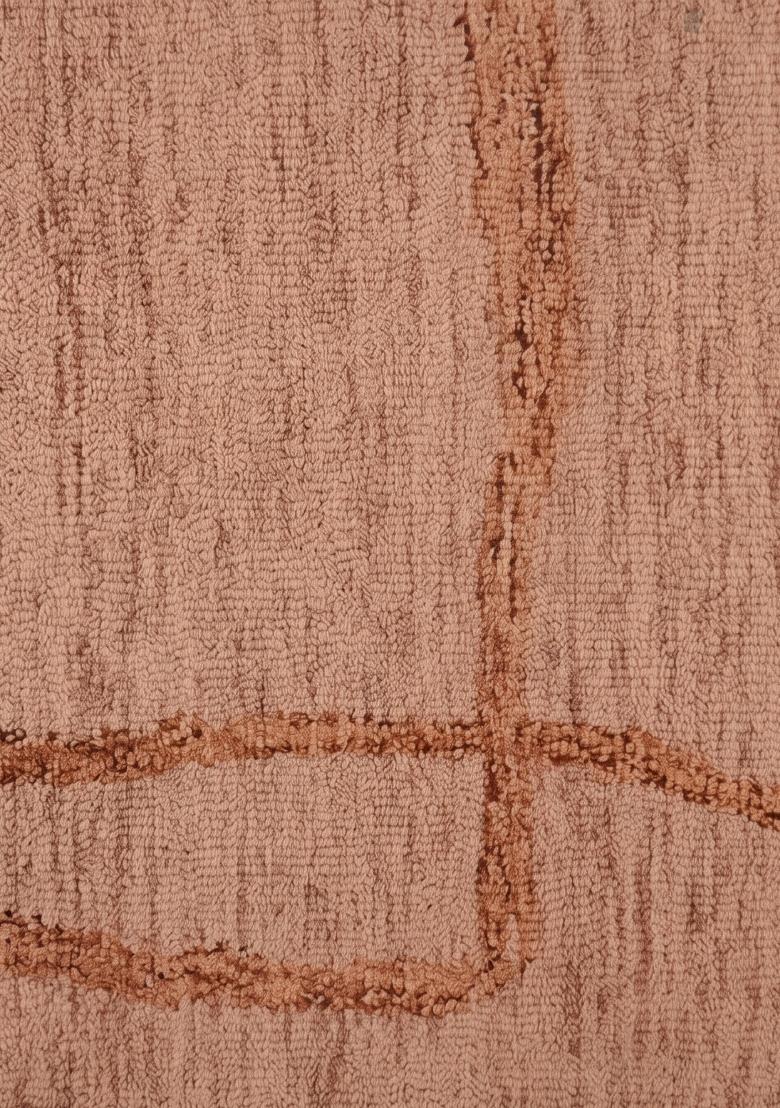 Saffron Rugs Hand Tufted Dusty Blush Pink Geometric Contemporary Rectangular Wool Area Rug - Indya