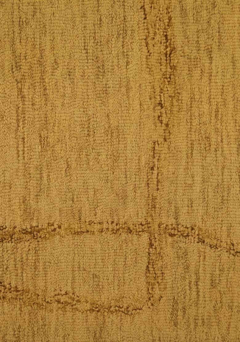 Saffron Rugs Hand Tufted Golden Yellow Geometric Contemporary Rectangular Wool Area Rug - Indya