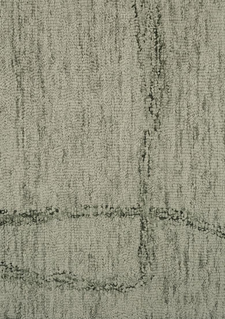 Saffron Rugs Hand Tufted Sage Green Geometric Contemporary Rectangular Wool Area Rug - Indya