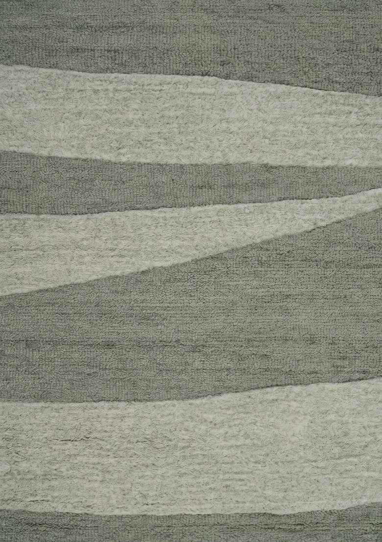 Saffron Rugs Hand-Tufted 100% Wool Area Rug | Sage Green Rectangular Rug | Cotton Backing | Contemporary Swirls Home Decor Carpet for Living Room - Indya