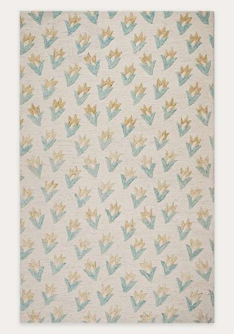100% Wool Handmade Cream Rug | Transitional Floral Carpet With Cotton Backing For Living Room