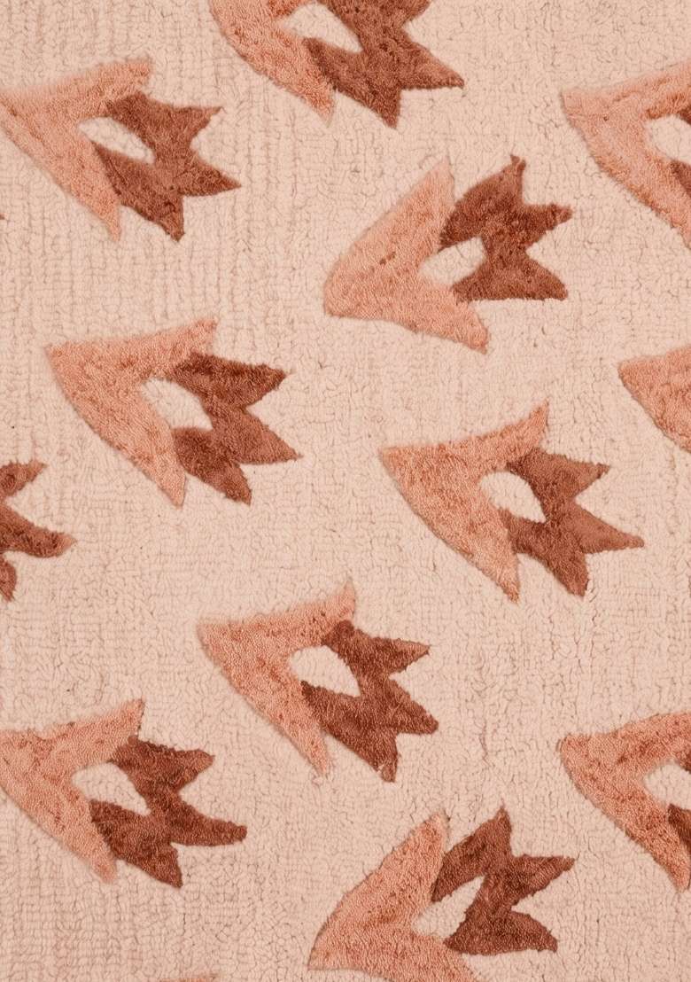 Saffron Rugs Hand-Tufted 100% Wool Area Rug | Blush Pink Rectangular Rug | Cotton Backing | Transitional Floral Home Decor Carpet for Living Room - Indya