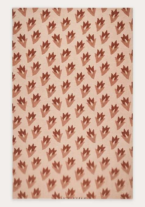 100% Wool Handmade Blush Pink Rug | Transitional Floral Carpet With Cotton Backing For Living Room
