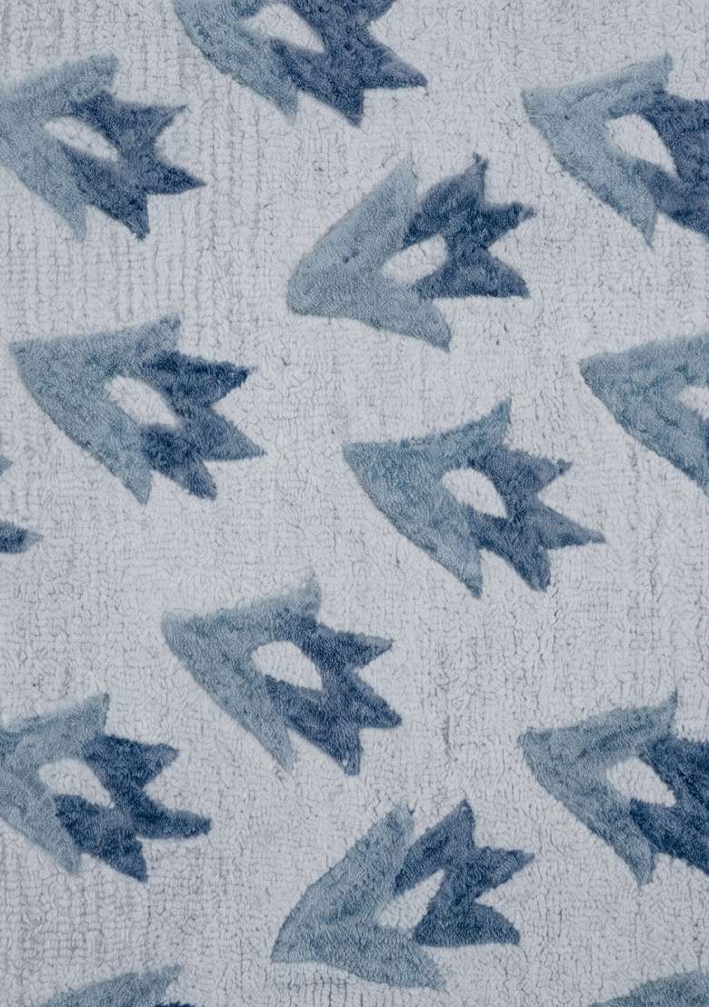 Saffron Rugs Hand-Tufted 100% Wool Area Rug | Light Blue Rectangular Rug | Cotton Backing | Transitional Floral Home Decor Carpet for Living Room - Indya