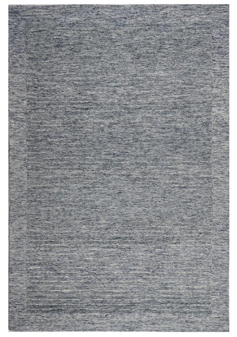 Saffron Rugs Hand Tufted Blue Grey Solid Contemporary Rectangular Wool Area Rug - Indya