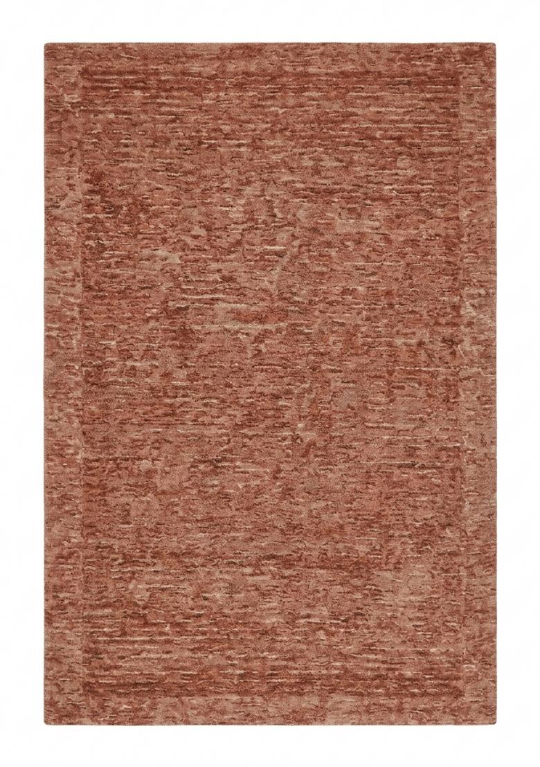 Saffron Rugs Hand Tufted Terracotta Solid Contemporary Rectangular Wool Area Rug - Indya