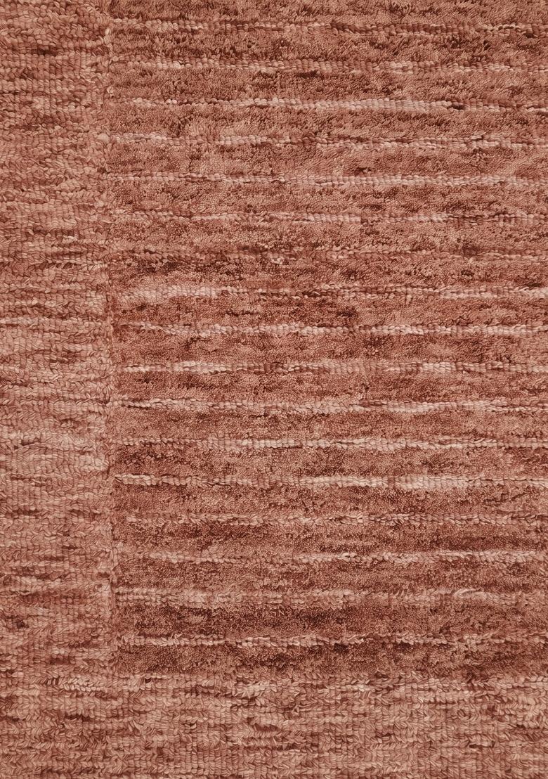 Saffron Rugs Hand Tufted Terracotta Solid Contemporary Rectangular Wool Area Rug - Indya