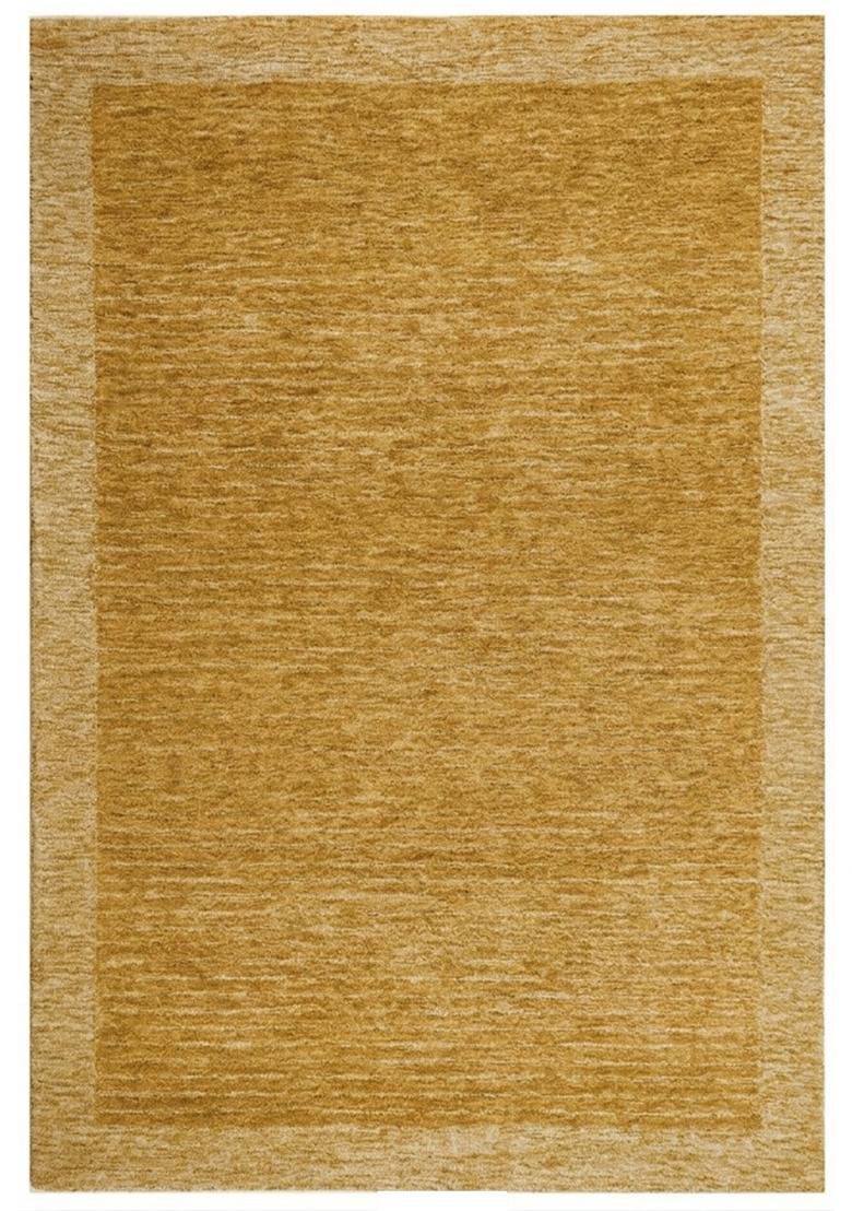Saffron Rugs Hand Tufted Golden Yellow Solid Contemporary Rectangular Wool Area Rug - Indya