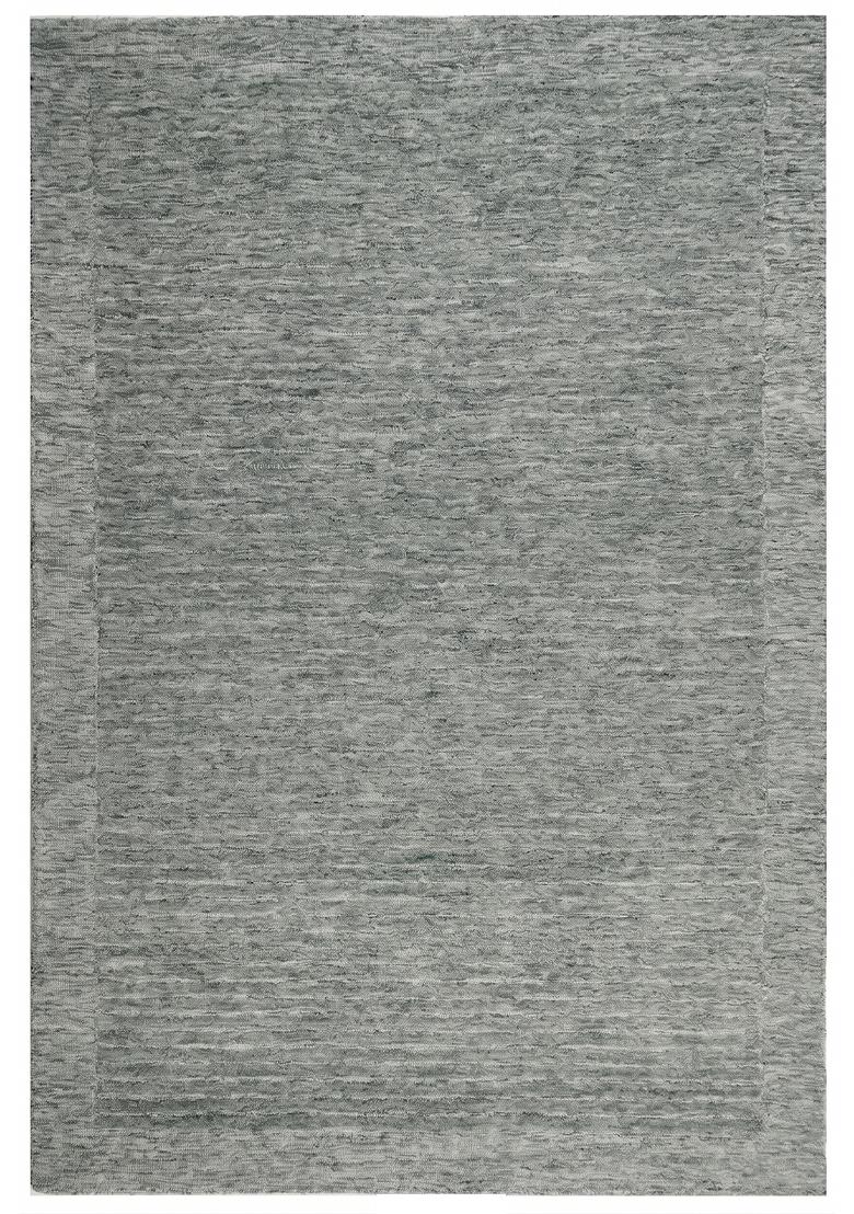 Saffron Rugs Hand Tufted Sage Grey Green Solid Contemporary Rectangular Wool Area Rug - Indya