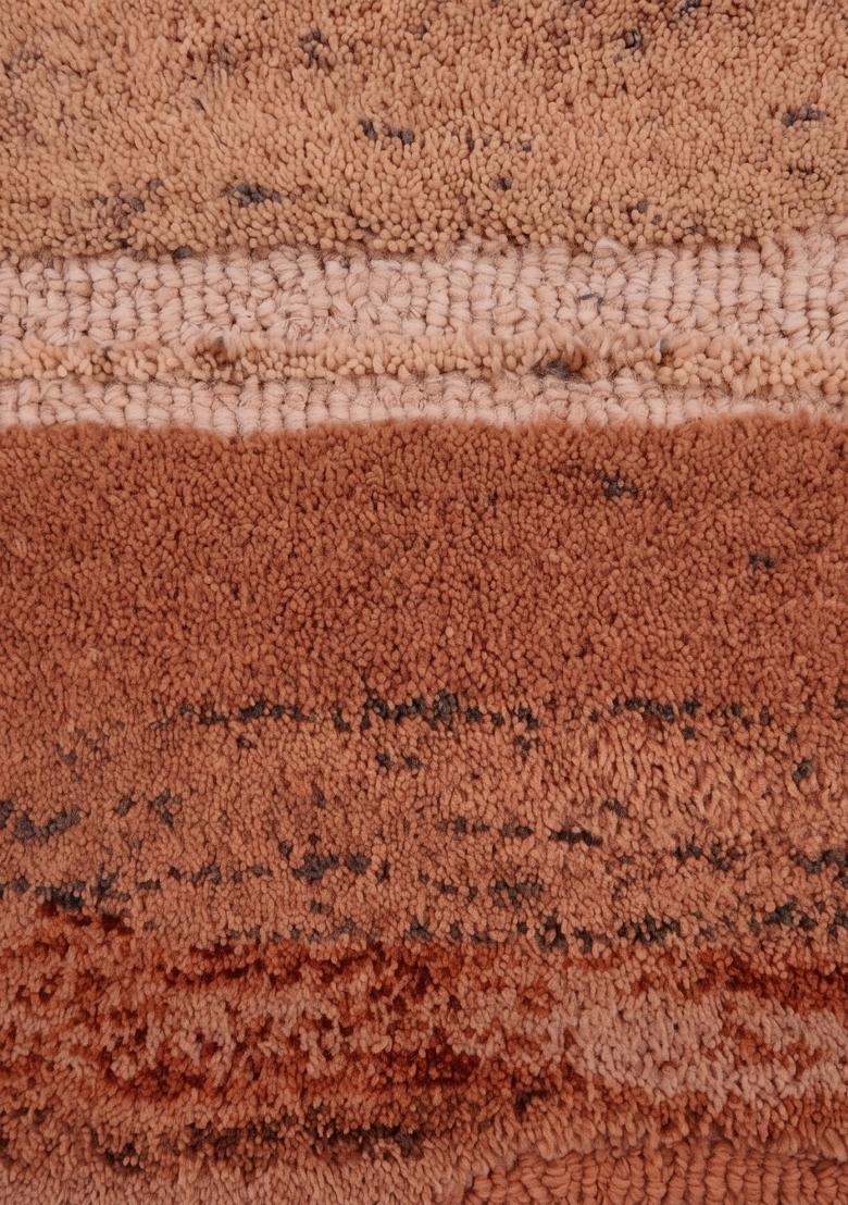 Saffron Rugs Hand Tufted Terracotta Striped Coastal Rectangular Wool Area Rug - Indya