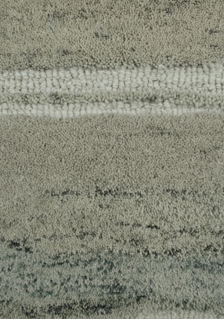Saffron Rugs Hand Tufted Sage Green Striped Coastal Rectangular Wool Area Rug - Indya