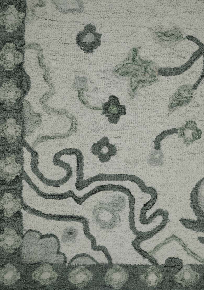 Saffron Rugs Hand-Tufted 100% Wool Area Rug | Sage Green Rectangular Rug | Cotton Backing | Oriental Floral Home Decor Carpet for Living Room - Indya
