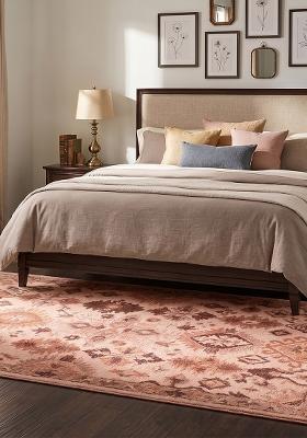 Saffron Rugs Hand Tufted Blush Pink Geometric Oriental Rectangular Wool Area Rug