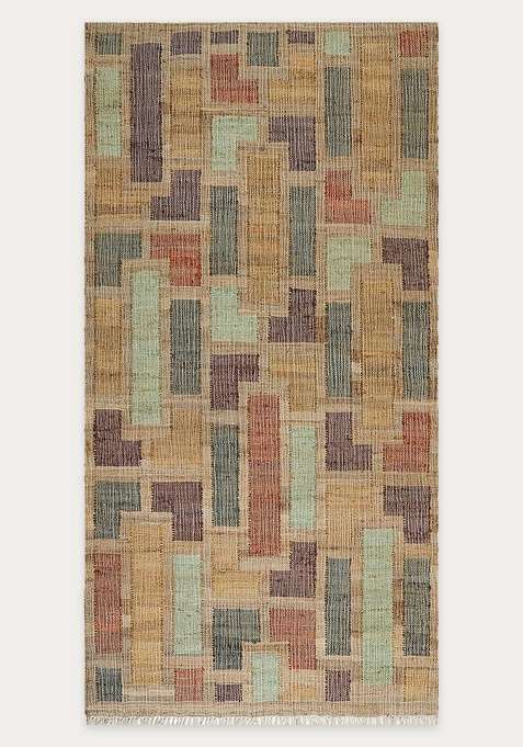 100% Jute Handmade Tan Rug | Contemporary Geometric Carpet For Living Room