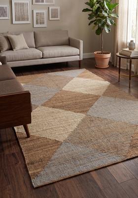 Saffron Rugs Flat Woven Multi-Tone Geometric Contemporary Rectangular Wool Area Rug