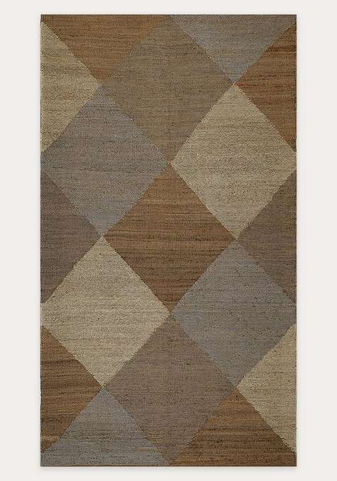 100% Jute Handmade Multi Tone Rug | Contemporary Geometric Carpet For Living Room