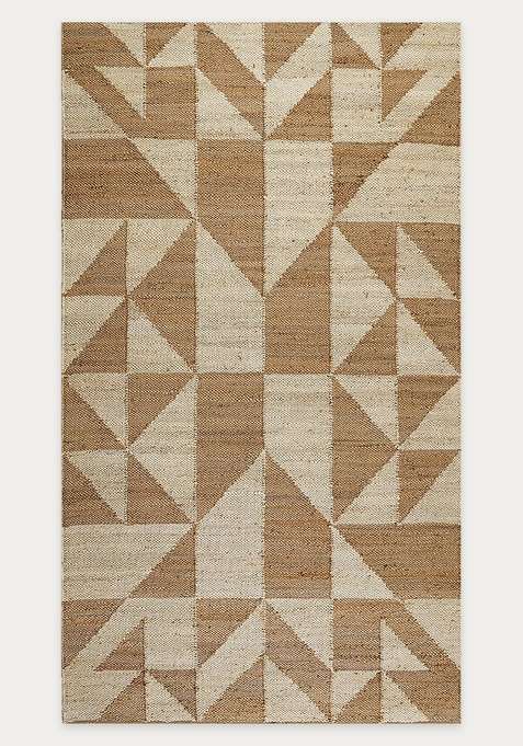 100% Jute Handmade Tan Rug | Bohemian Geometric Carpet For Living Room