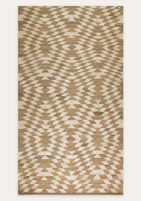Jute Wool Handmade Tan Rug | Contemporary Chevron Carpet For Living Room