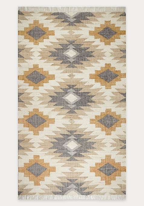 Jute Wool Handmade Tan Rug | Bohemian Geometric Carpet For Living Room