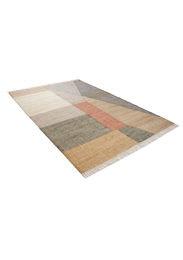 Saffron Rugs Flat Woven Multi-Color Geometric Contemporary Rectangular Wool Area Rug - Indya