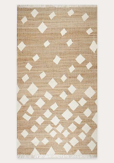 Jute Wool Handmade Tan Rug | Boho Geometric Carpet For Living Room
