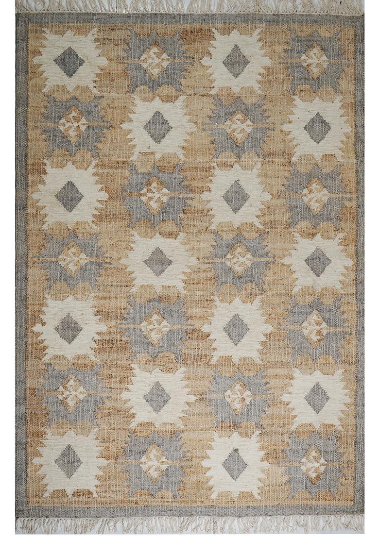 Saffron Rugs Flat Woven Multi-accent Geometric Bohemian Rectangular Wool Area Rug - Indya