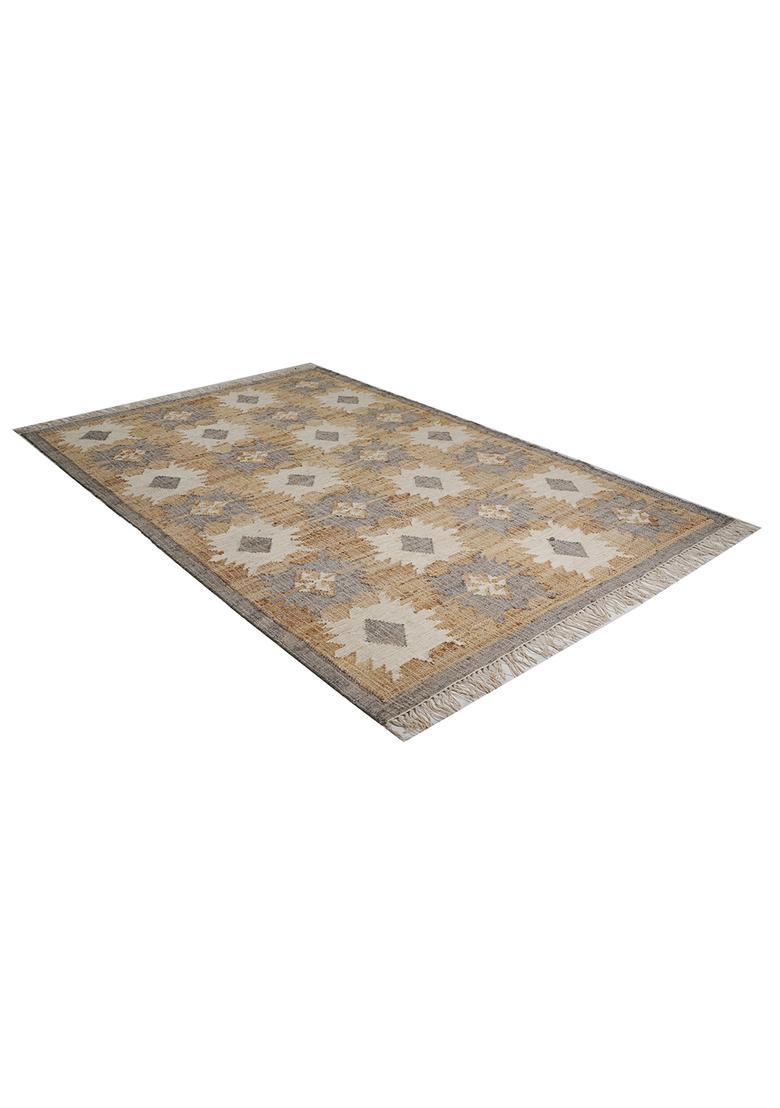 Saffron Rugs Flat Woven Multi-accent Geometric Bohemian Rectangular Wool Area Rug - Indya