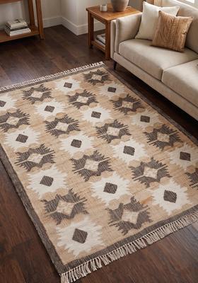Saffron Rugs Flat Woven Multi-accent Geometric Boho Rectangular Wool Area Rug