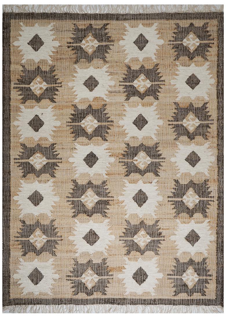 Saffron Rugs Flat Woven Multi-accent Geometric Boho Rectangular Wool Area Rug - Indya